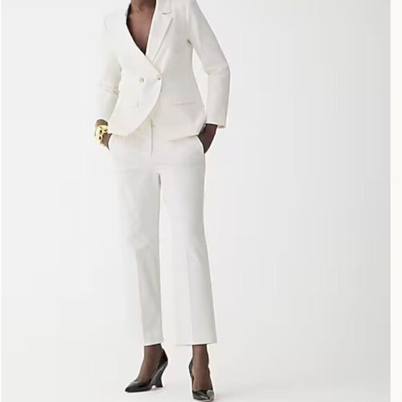J. Crew Ivory  Kate straight-leg pant in bi-stretch cotton blend NWT - Picture 1 of 13